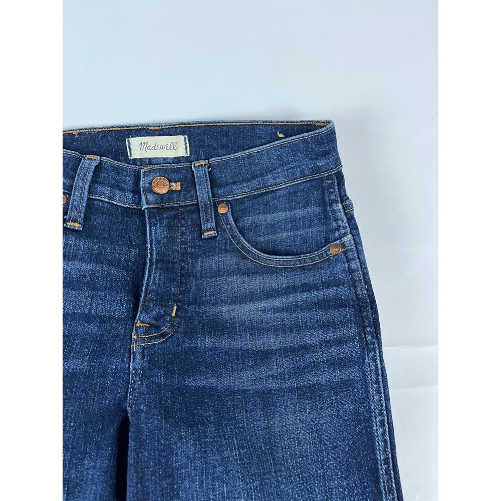 Madewell Slim Straight Jeans Dark‎ Wash Frayed Hem Size 26